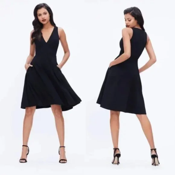 Dress the Population | Dresses | Nwt Dress The Population Catalina Fit  Flare Dress Black Size M 497 | Poshmark